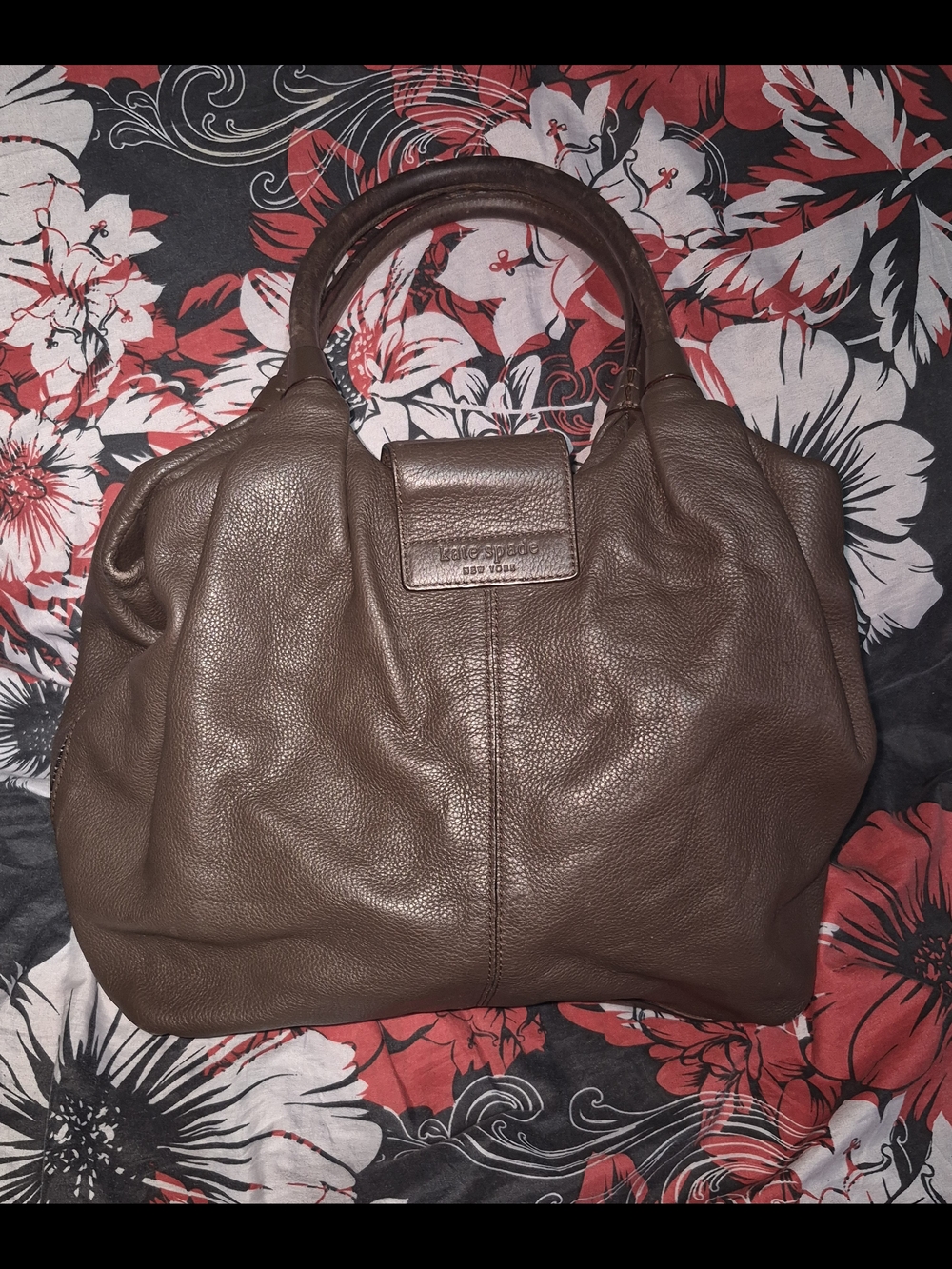 kate spade Brown Pebbled Leather Hobo with Gold-Tone Turnlock - Picture 2 of 7
